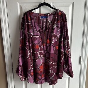 Floral Purple and Red Women's Top